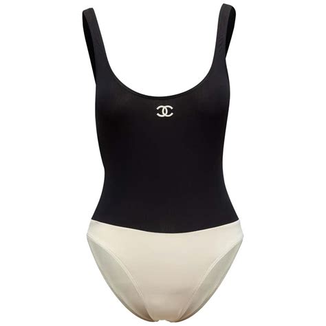 Chanel black and white swimsuit